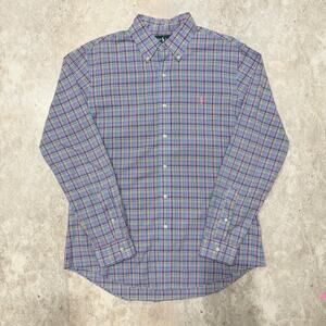 Ralph Lauren Custom Fit Plaid Buttoned Down Long Sleeve Shirt